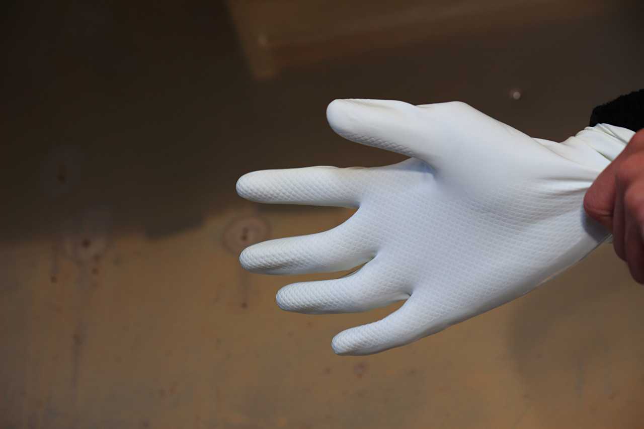 掃除用ゴム手袋の写真素材