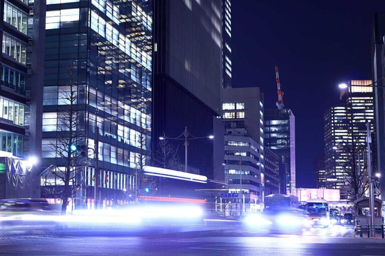 東京経済の夜景の写真素材