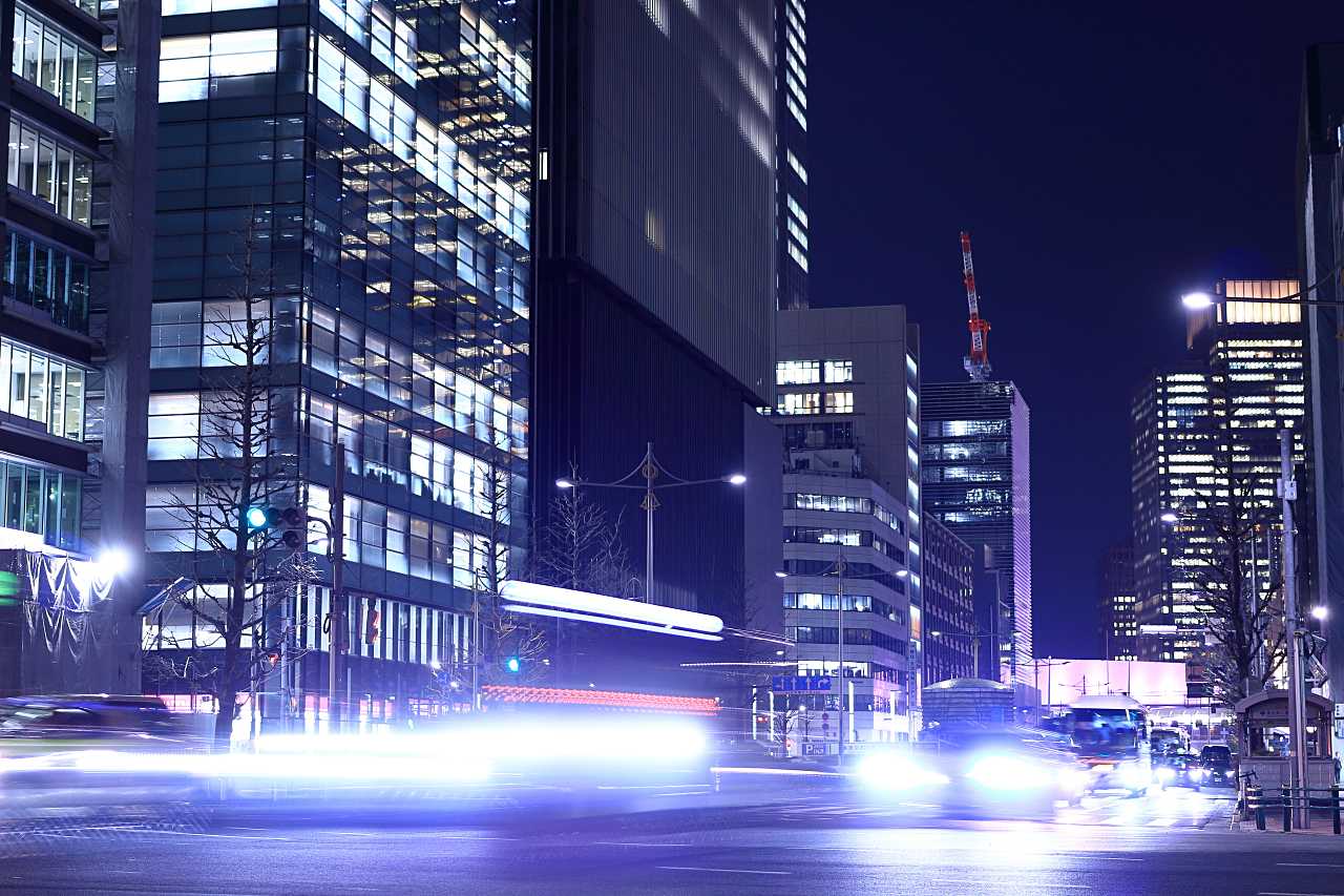 東京経済の夜景の写真素材