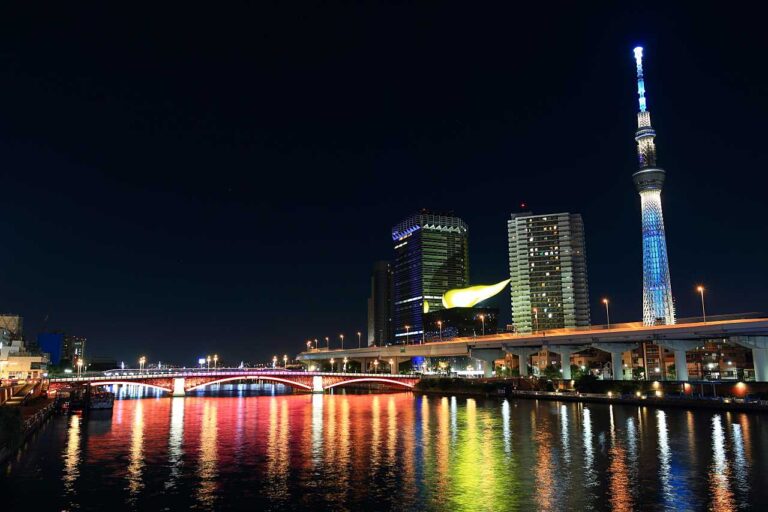 隅田川夜景の写真素材