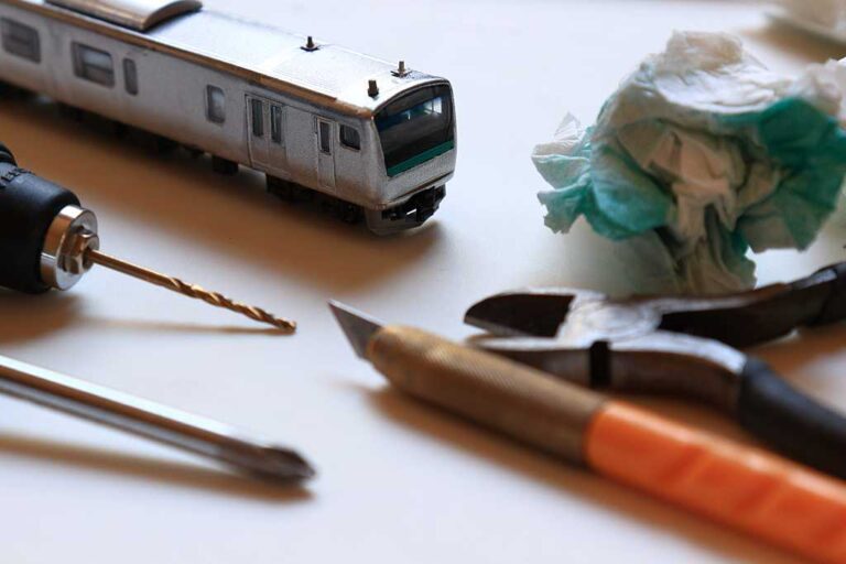鉄道模型工作の写真素材