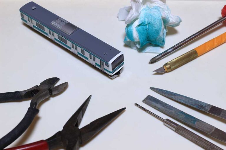 鉄道模型工作の写真素材