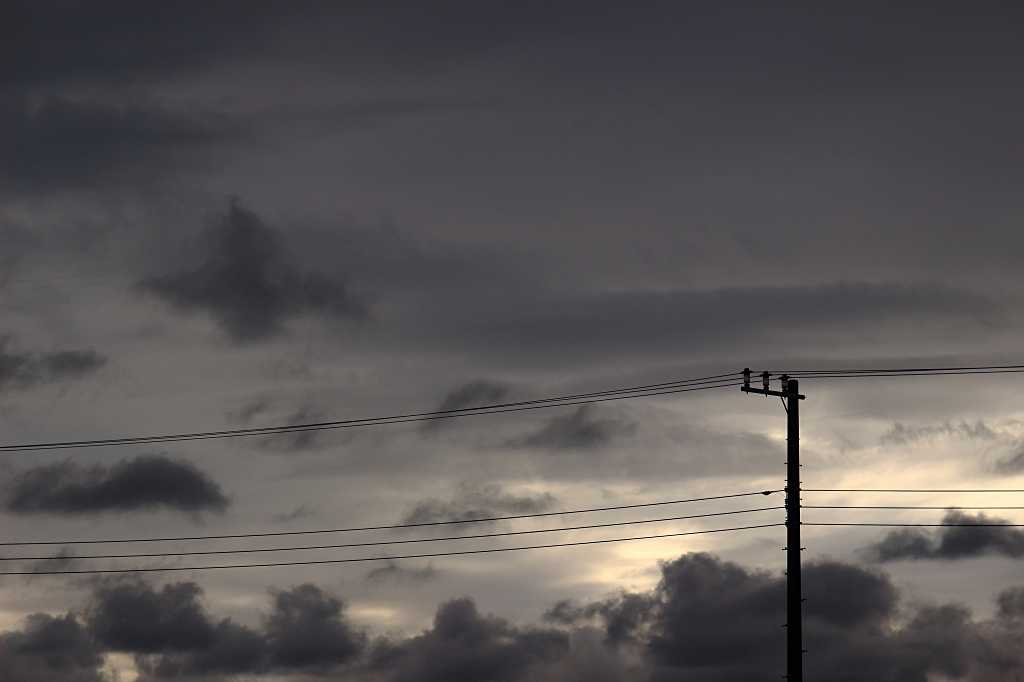 嵐が来る空の写真素材