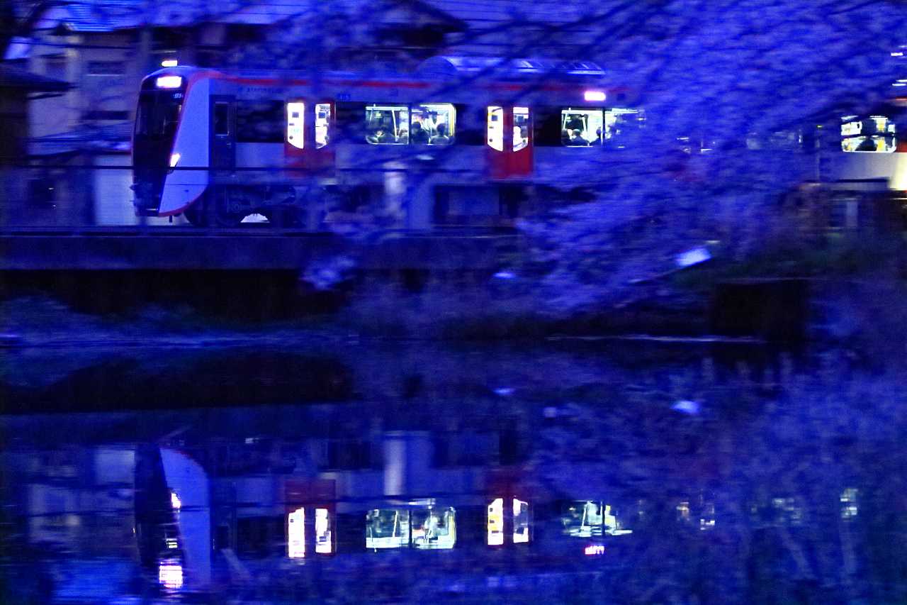 会社帰りの通勤電車の写真素材