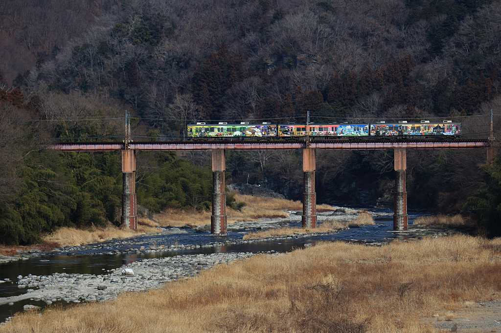 秩父路列車の写真素材
