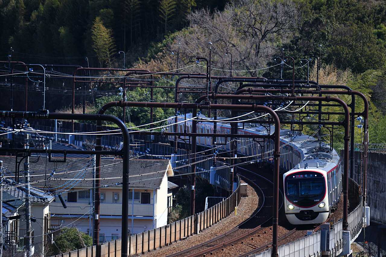 京王線稲城の里山景の写真素材